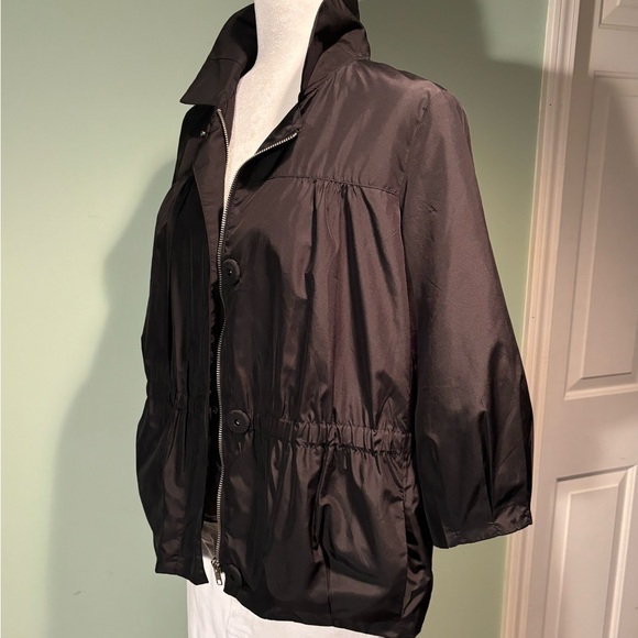 Women’s black 3/4 length satin jacket size 10 - Picture 4 of 12
